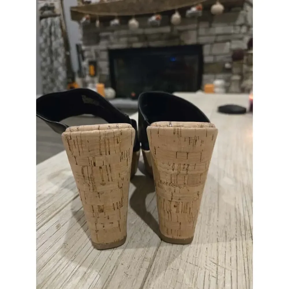 Korks Dezi Women's Platform Sandals Black Tan Size 7M Casual